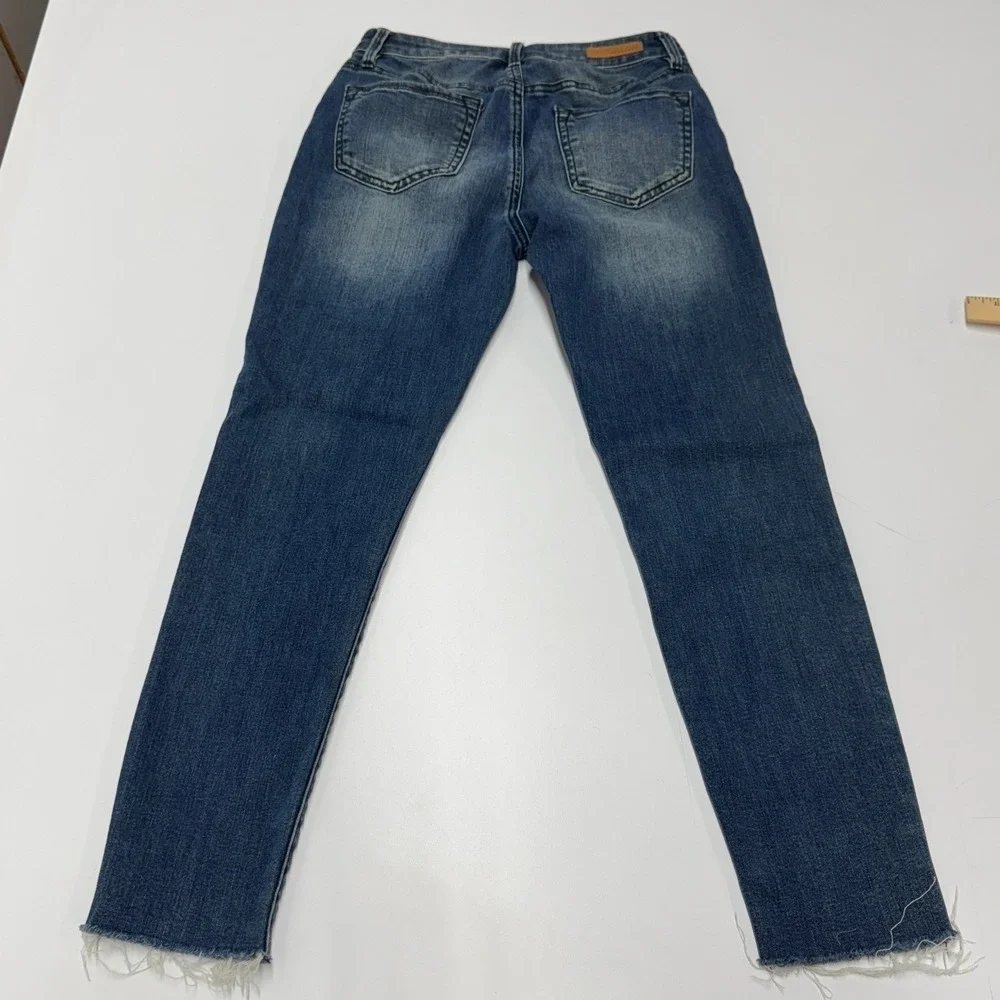 Sanctuary Jeans‎ Women 25 Blue Social Ankle Skinny Denim Raw Hem Boho Indie